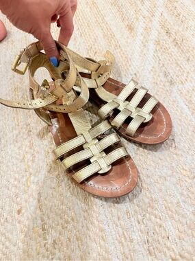 Coach Metallic Gold Strappy Gladiator Sandals - Women